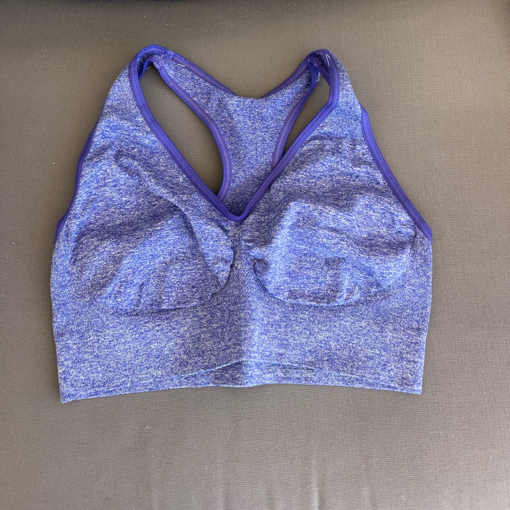 Purple Heather Racerback Sports Bra
